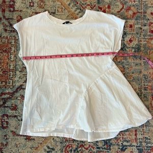 Banana Republic White T-shirt with Assymetrical Poplin - Size Small